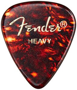 fender classic celluloid guitar picks 351 shape, tortoise shell, heavy, 144-pack