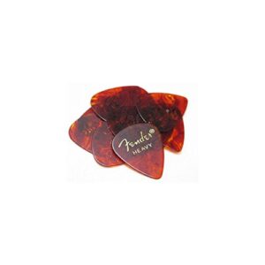 Fender Classic Celluloid Guitar Picks 351 Shape, Tortoise Shell, Heavy, 144-Pack