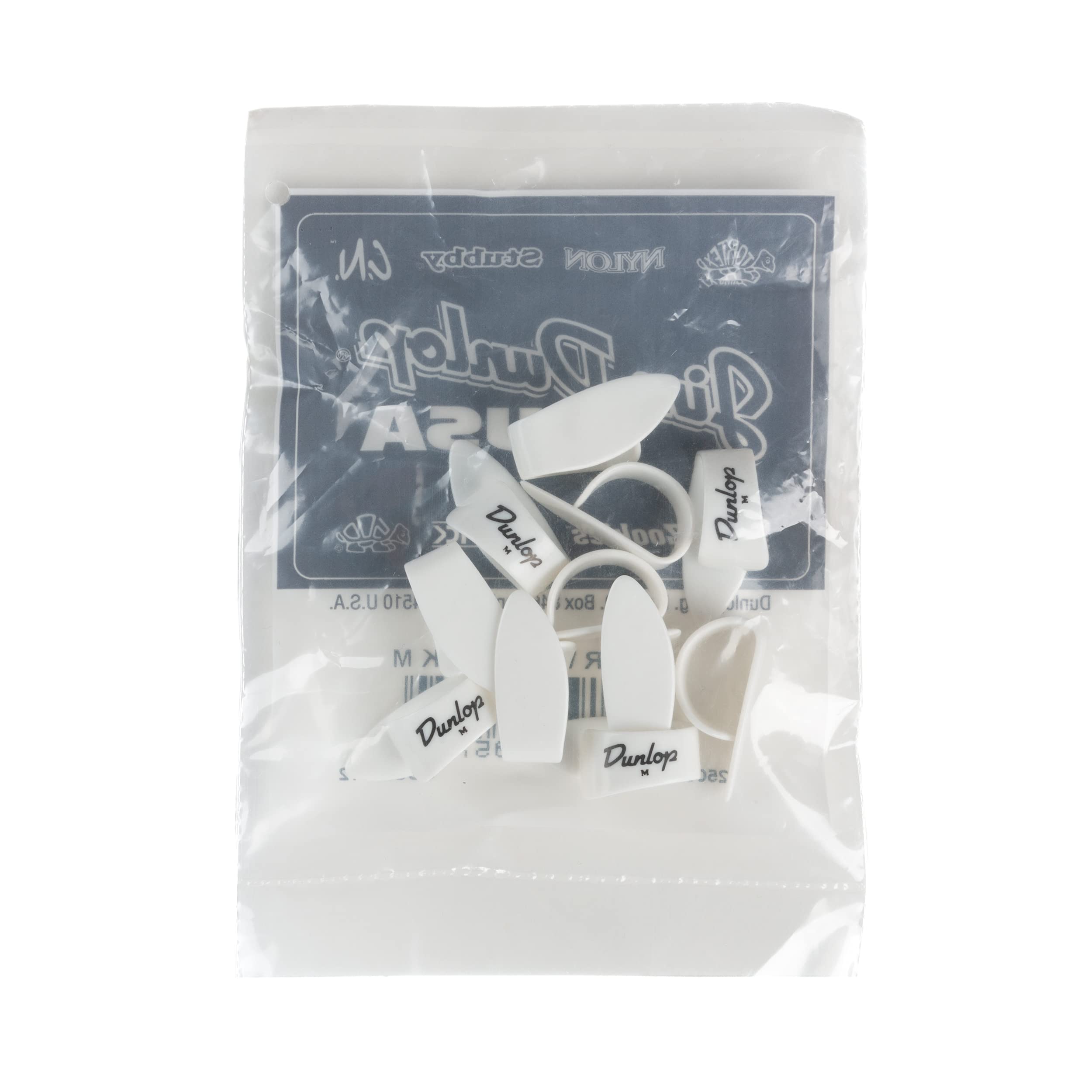 JIM DUNLOP 9002R White Plastic Thumbpicks, Medium, 12/Bag