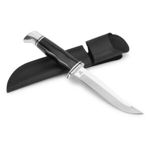 Buck Knives 105 Pathfinder Fixed Blade Hunting Knife, 5" 420HC Stainless Steel Blade, Black Phenolic Handle