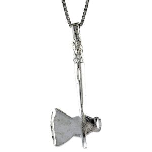 sterling silver tomahawk pendant, 1 1/4 inch tall