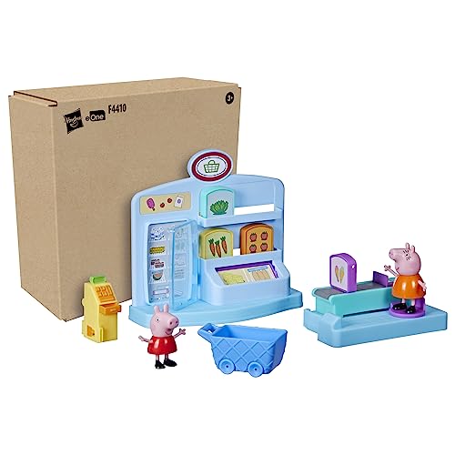 Peppa Pig Peppa’s Adventures Peppa’s Supermarket Playset Preschool Toy: Includes 2 Figures and 8 Themed Accessories; for Ages 3 and Up