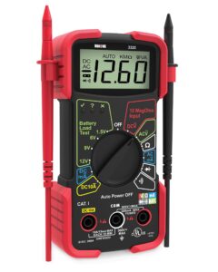 innova 3320 auto-ranging digital multimeter, red & black