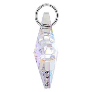 Gem Avenue Star Shape Clear AB Austrian Crystal 925 Sterling Silver Charm Pendant for Women