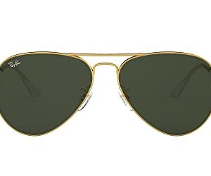 Ray-Ban RB3025 Classic Aviator Sunglasses, Gold/G-15 Green, 62 mm