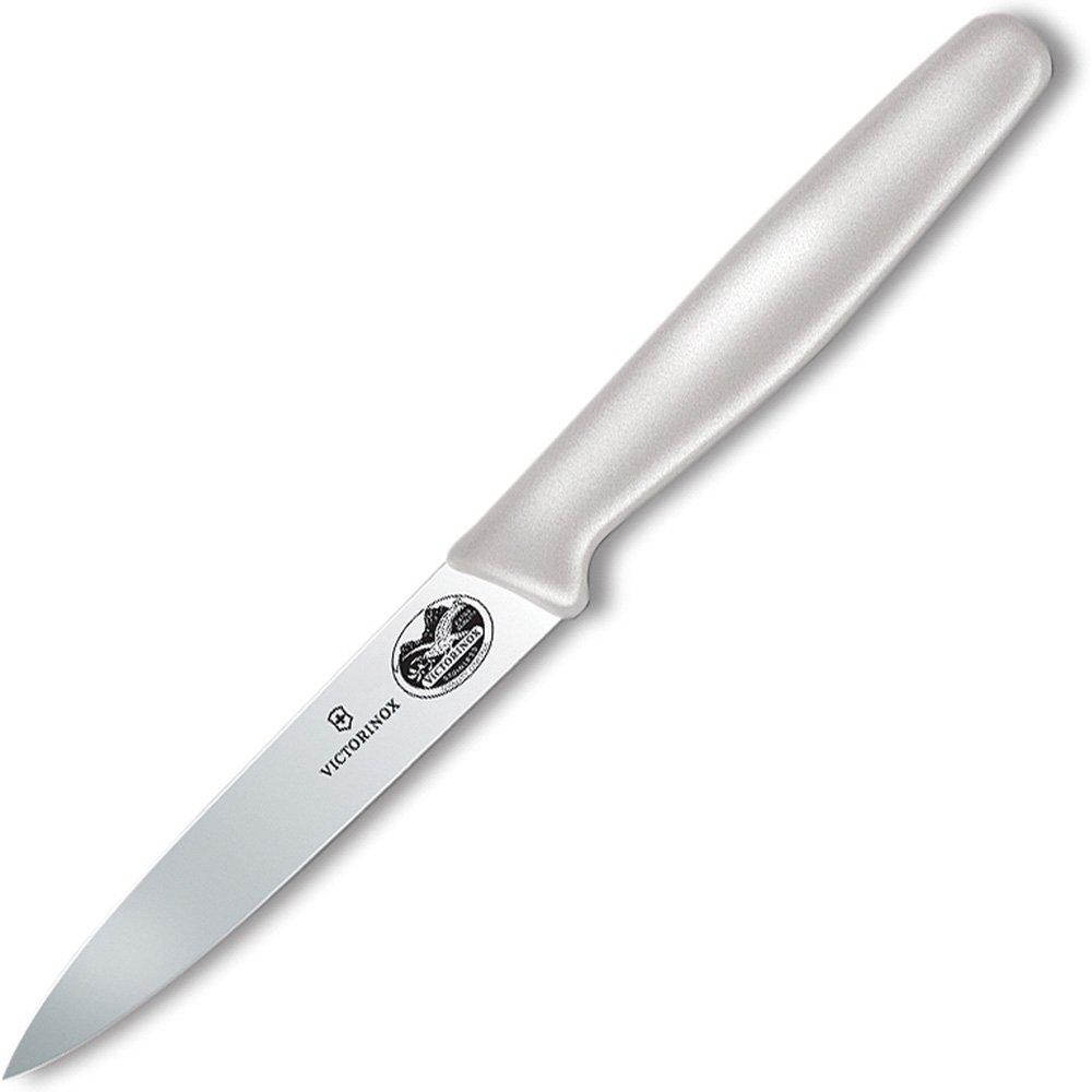 Victorinox Paring, 4" Spear Point, Large White Polypropylene Handle