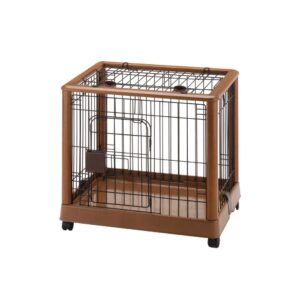 richell wood mobile pet pen 640, autumn matte finish