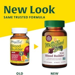 MegaFood Blood Builder - Iron Supplement Clinically Shown to Increase Iron Levels without Side Effects - Iron Supplement for Women with Vitamin C, Vitamin B12 and Folic Acid - Vegan - 90 Tabs