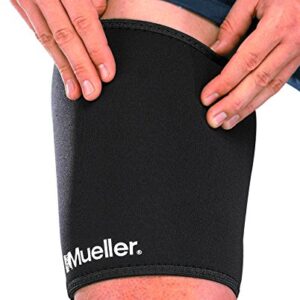 MUELLER Thigh Sleeve, For Men and Women, Black, Large