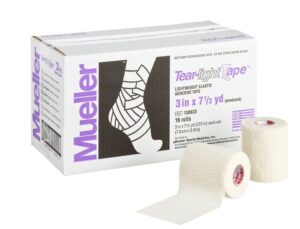 mueller venda tear-light tape, unisex adult, unisex_adult, 130633, white, 7.6cm x 6.8m