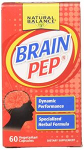 natural balance brain pep | brain function supplement with ginkgo biloba, kola nut | helps support improved memory, focus & mental clarity | 60 capsules