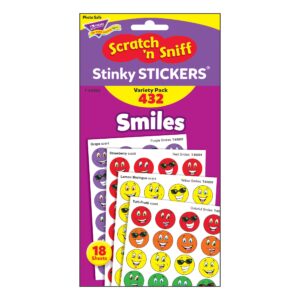 Trend Enterprises: Smiles, Scented Scratch 'N Sniff Stinky Stickers, Fun for Rewards, Incentives, Crafts and as Collectibles, 36 Different Designs, 18 Sheets Included, for Ages 3 and Up