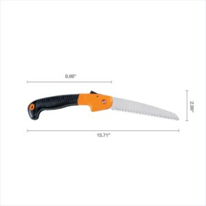 Fiskars Hand Saw, Folding Saw with Power Tooth Saw Blade with Triple Ground Teeth that Powers Through Wood Faster, Soft Grip 7-Inch Pruning Saw