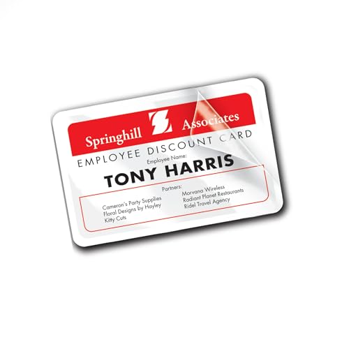 Avery Customizable Self-Laminating ID Cards, 2.25" x 3.5", White Printable Inserts, 30 Laminated ID Cards (5361)