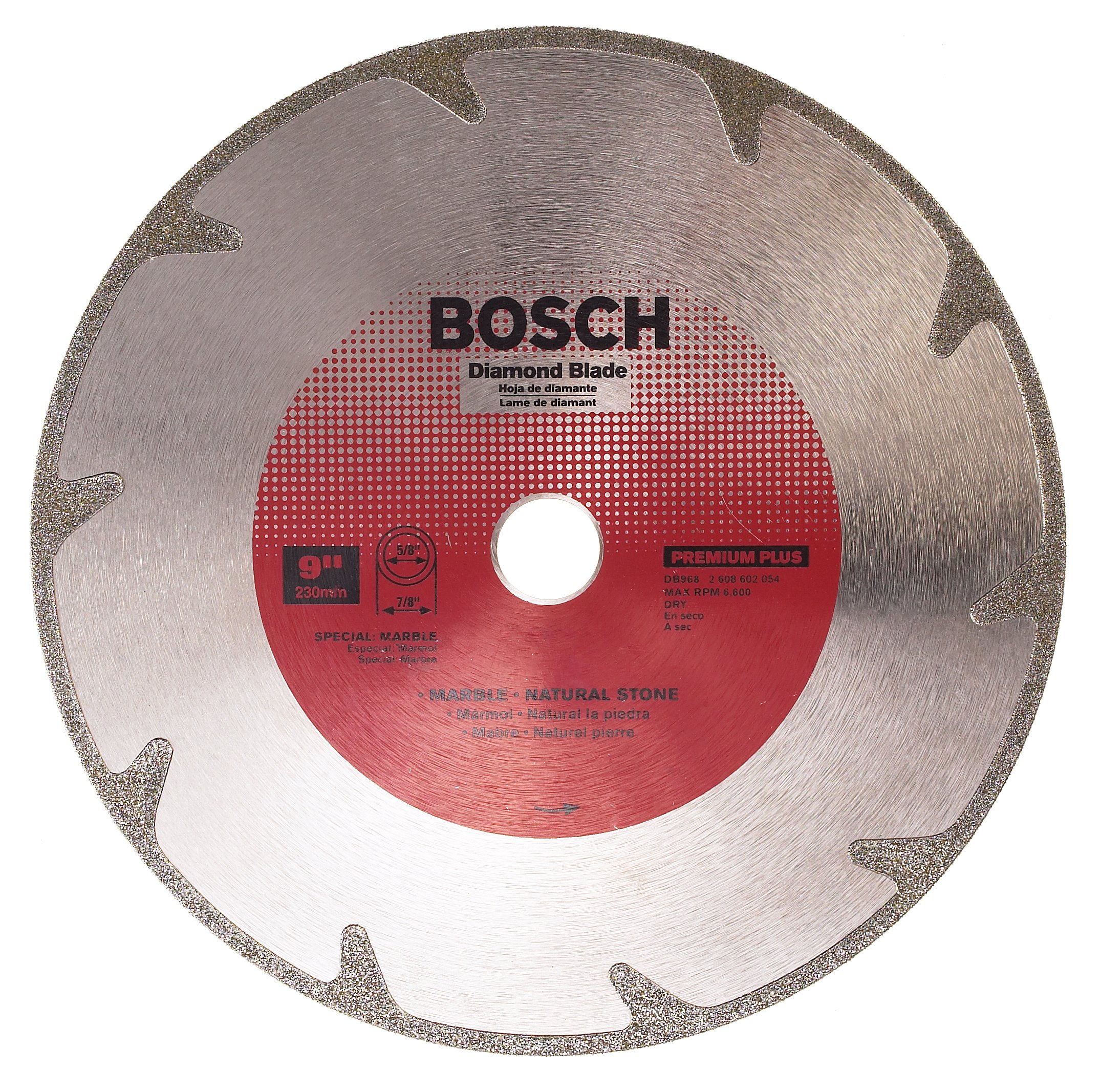 Bosch DB968 Premium Plus 9-Inch Dry Cutting Continuous Rim Diamond Saw Blade with 7/8-Inch Arbor for Marble