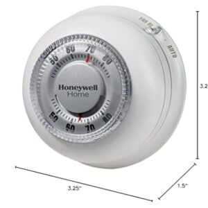 Honeywell Home CT87N1001 The Round Non-Programmable Manual Thermostat, Large, White