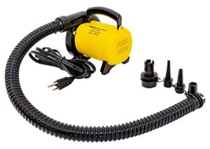 airhead high pressure air pump, 120v, quickly inflates/delates tubes, boats, rafts, yellow/black