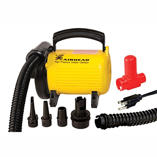 Airhead High Pressure Air Pump, 120V, Quickly Inflates/Delates Tubes, Boats, Rafts, Yellow/Black