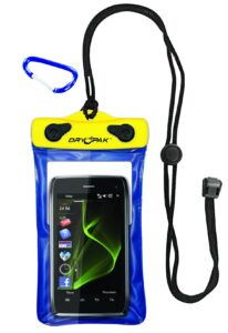 dry pak dp-46 case for cellphones, gps and mp3 - yellow / blue