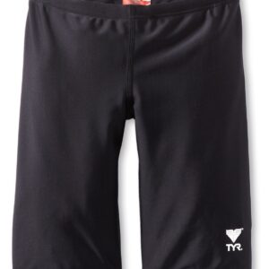 TYR Boys' Solid Jammer Swim Suit,Black,22