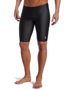 tyr sport men's solid jammer swim suit,black,34