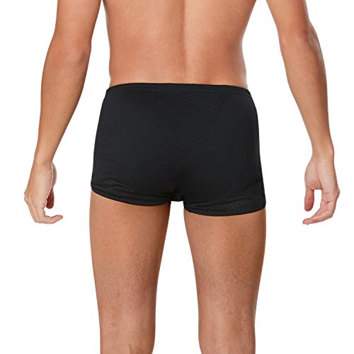 Speedo Men's Swimsuit Square Leg Poly Mesh Training Suit Speedo Black, 32