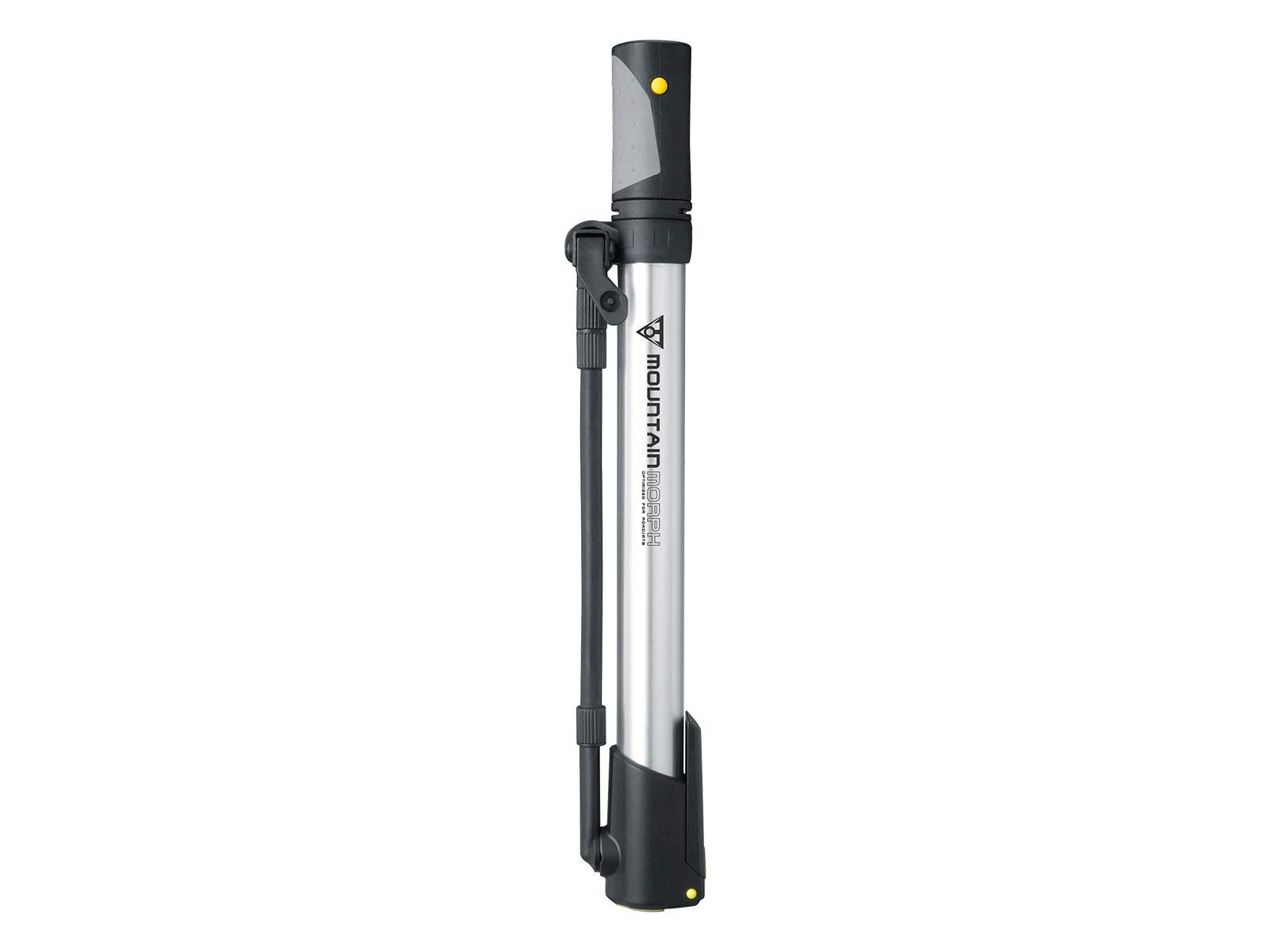 Topeak Mountain Morph Bike Pump , Silver, Black, 35 x 5.8 x 3 cm / 13.8” x 2.3” x 1.2”