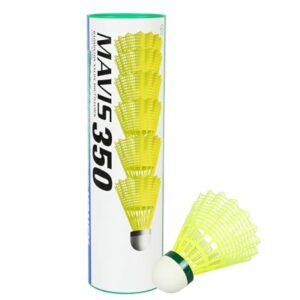 YONEX Mavis 350 Nylon Badminton Shuttlecocks (Yellow, Slow Speed) | Durable Performance