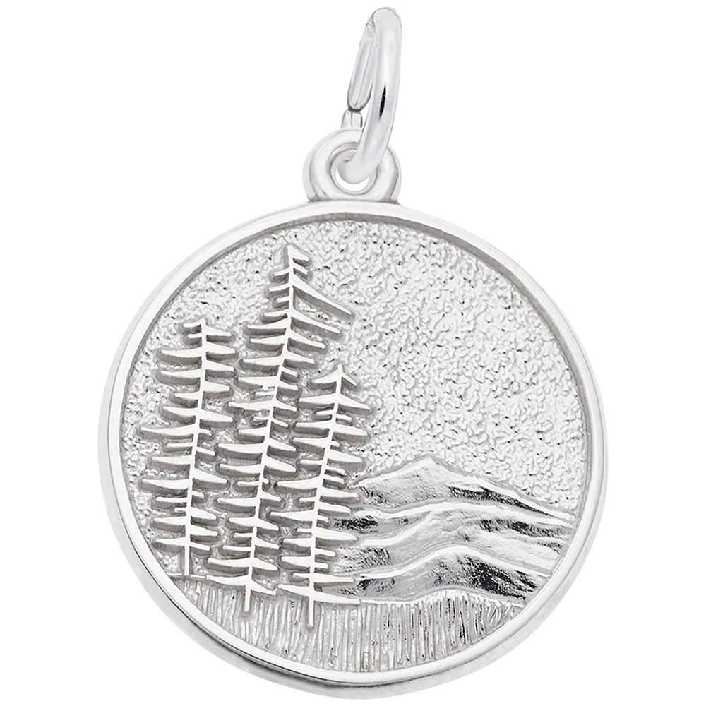 Rembrandt Charms Mountains Charm, Sterling Silver