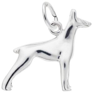 rembrandt charms doberman charm, sterling silver