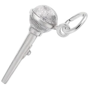 rembrandt charms microphone charm, sterling silver