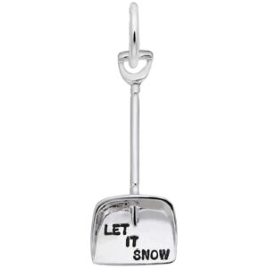 rembrandt charms snow shovel charm, sterling silver