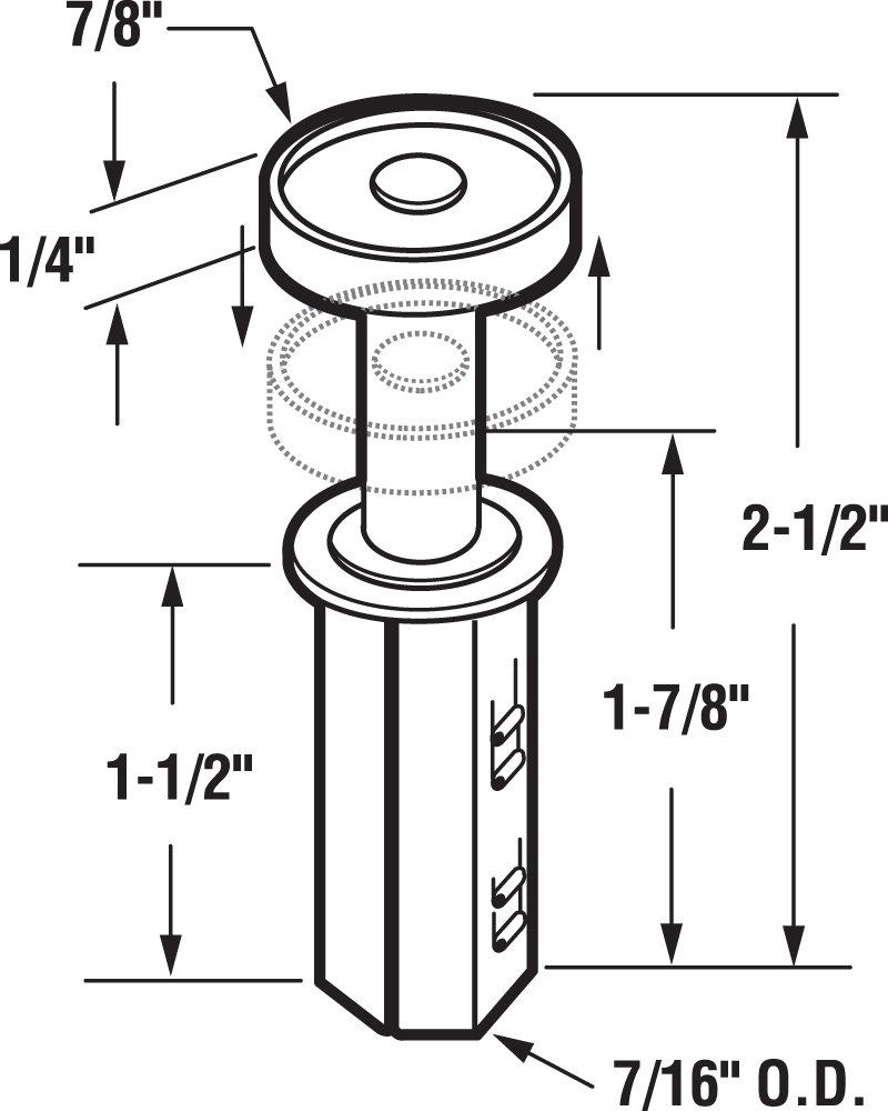 Prime-Line N 6544 Spring-Loaded Bi-Fold Door Top Guide Wheel (2 Pack)