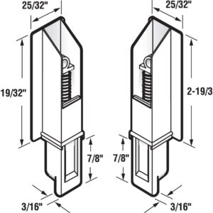 Prime-Line N 6559 White Plastic, Sliding Panel Door Bottom Guides (Single Pack)