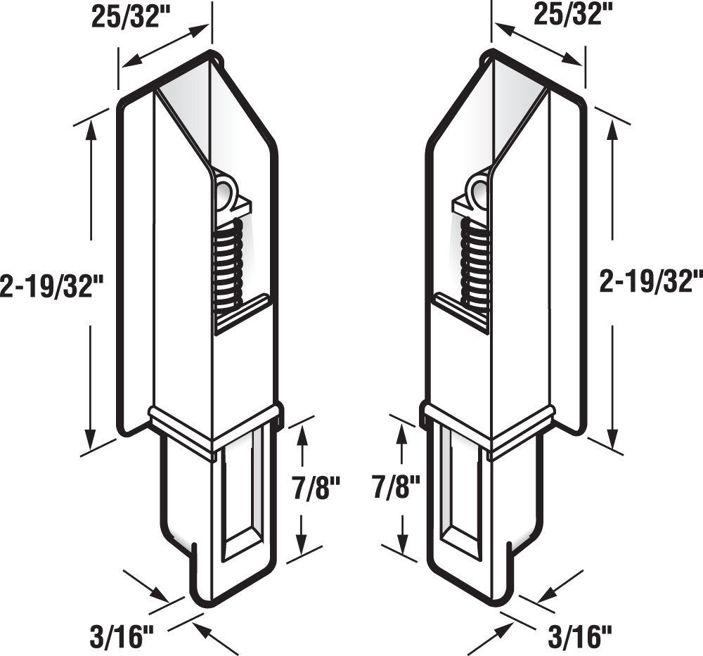 Prime-Line N 6559 White Plastic, Sliding Panel Door Bottom Guides (Single Pack)