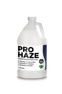 froggy's fog pro haze high-performance haze fluid for hurricane haze 2 and other haze machines, water-based hazer fluid, 1 gallon