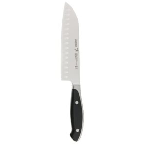 HENCKELS Forged Synergy Hollow Edge Santoku Knife, 7-inch, Black/Stainless Steel