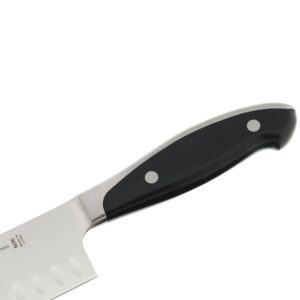 HENCKELS Forged Synergy Hollow Edge Santoku Knife, 7-inch, Black/Stainless Steel