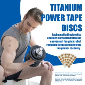 Phiten Titanium Power Tape Discs - Round Disc Shaped Water-Resistant Athletic Tape for Muscle, Knee, Elbow, Shoulder, and Joint Support - Professional Sports Therapeutic Athletic Tape - 70 Pieces