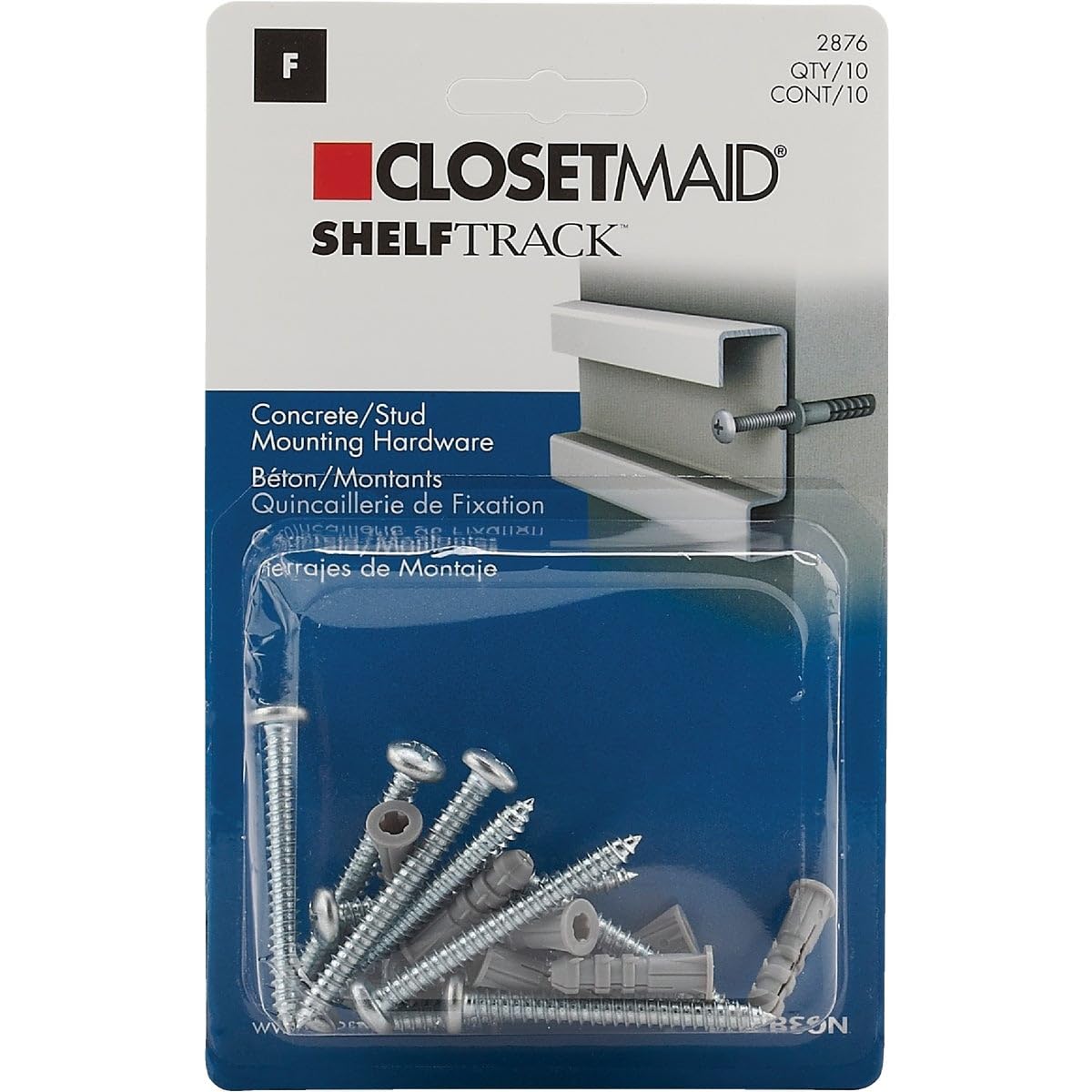 ClosetMaid 2876 Wall Anchors and Screws for Studs and Concrete, 10 Pack