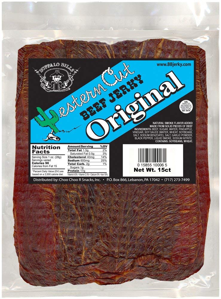 Buffalo Bills Original Western Cut Big Slab Beef Jerky (15 beef jerky slabs per bag)