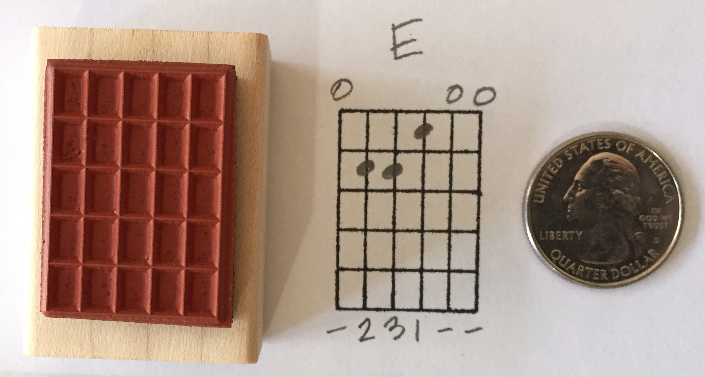 Stampola™ Guitar Chord Stamp (Large) - 5 Fret