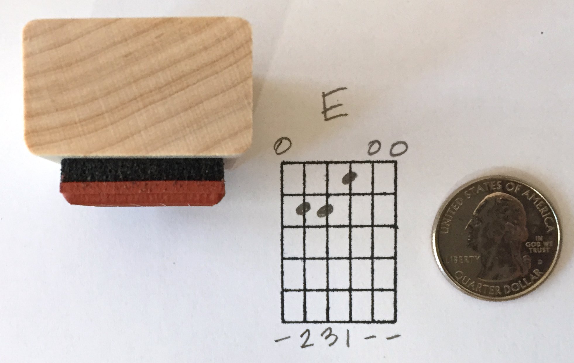 Stampola™ Guitar Chord Stamp (Large) - 5 Fret