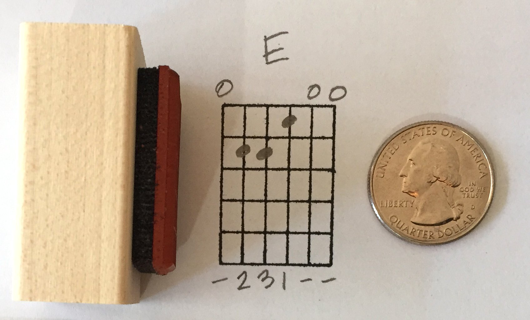 Stampola™ Guitar Chord Stamp (Large) - 5 Fret