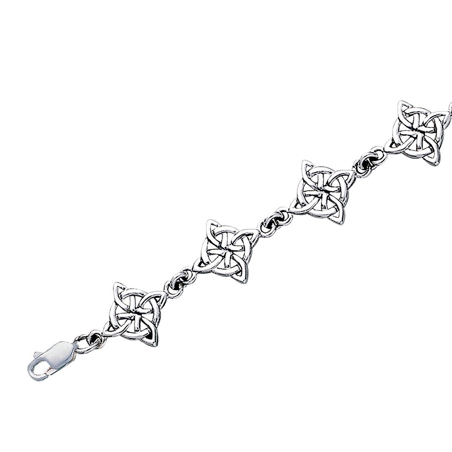 North Star Celtic Knot Sterling Silver Link Bracelet, 7"