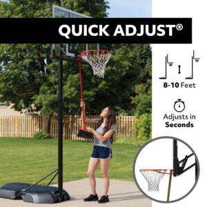 Lifetime 1479 Courtside Height-Adjustable Portable Basketball System with 48-Inch Shatter Guard Fusion Backboard