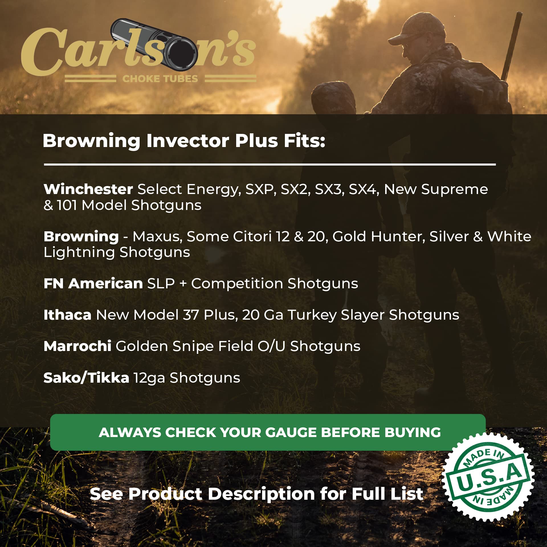 Carlsons Choke Tubes 12 Gauge for Browning Invector Plus [ Long Range | 0.710 Diameter ] Blued Steel | Delta Waterfowl Extended Choke Tube | Made in USA