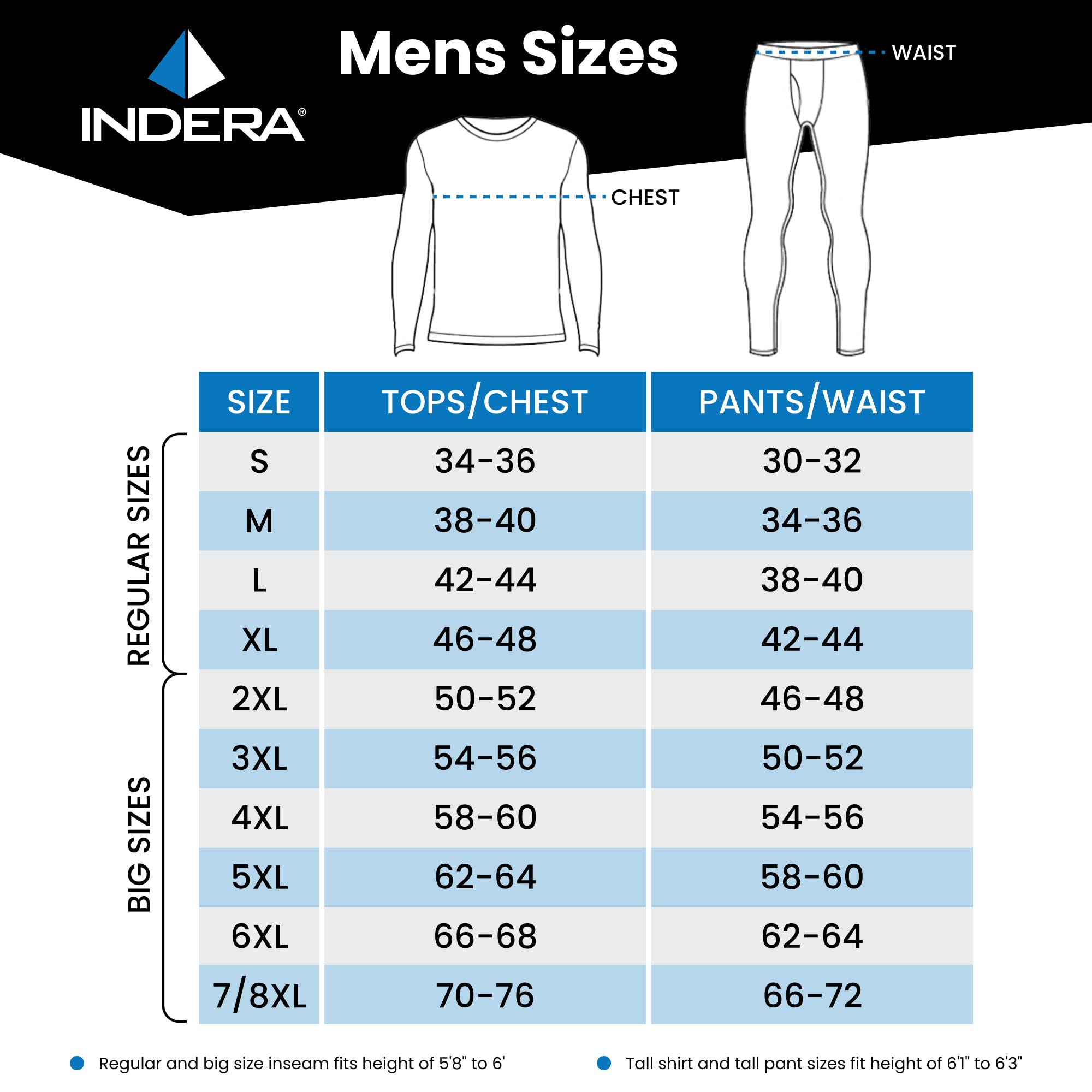 Indera Traditional Long Johns Thermal Underwear for Men