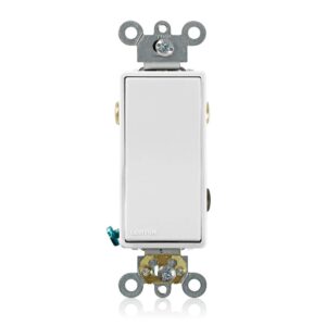 leviton 5623-2w 20 amp, 120/277 volt, decora plus rocker 3-way ac quiet switch, commercial grade, white