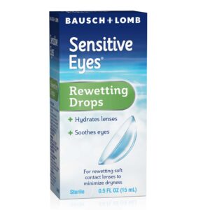 Bausch & Lomb Sensitive Eyes Contact Lens Solution, for Rewetting Soft Contact Lenses, 0.5 Fl Oz